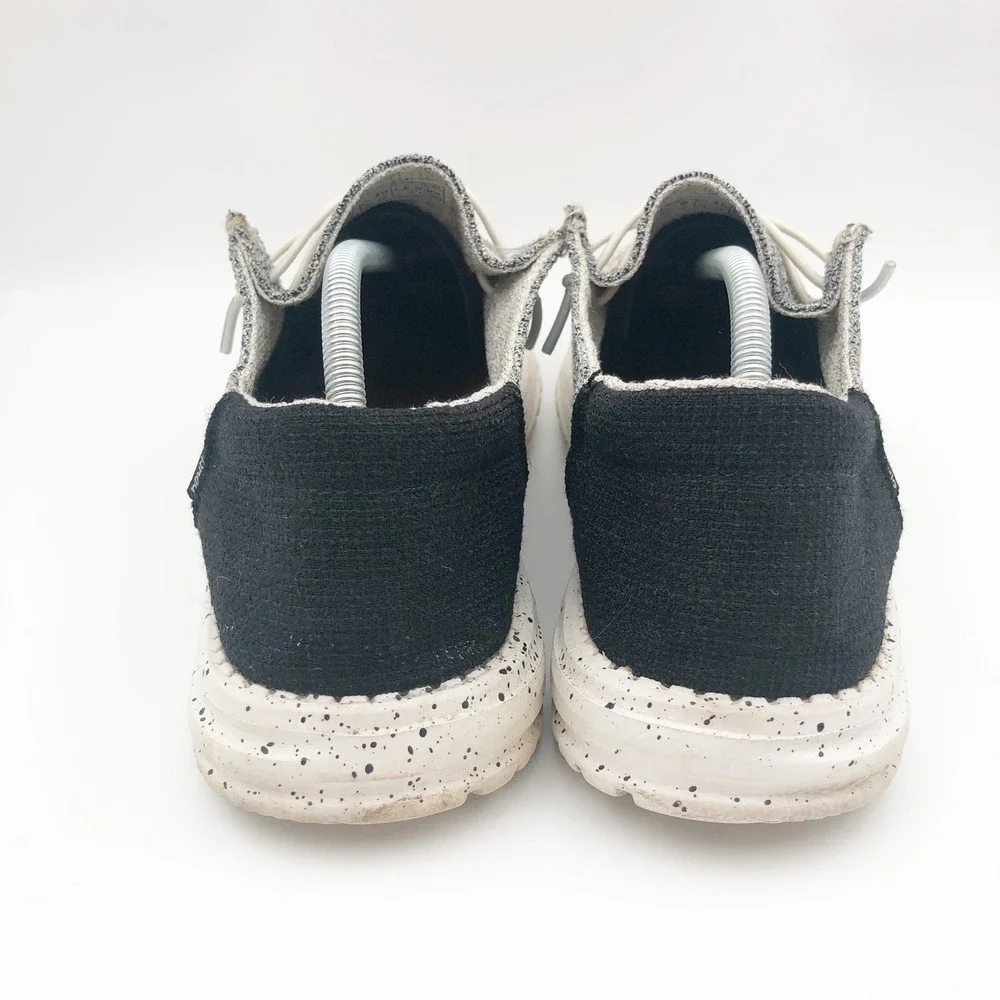 Hey Dude Shoes Womens 9 Wendy Loafers Multi Tri-Color Block Grey Cream Black